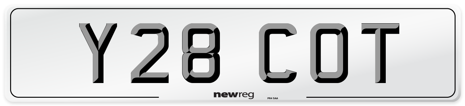 Y28 COT Number Plate from New Reg